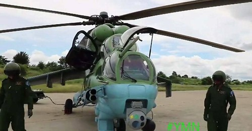 Rebels claim to have shot down military helicopter (စစ်တပ်တိုက်ခိုက်ရေး ရဟတ်ယာဉ်ကို KIA ပစ်ချ): with video